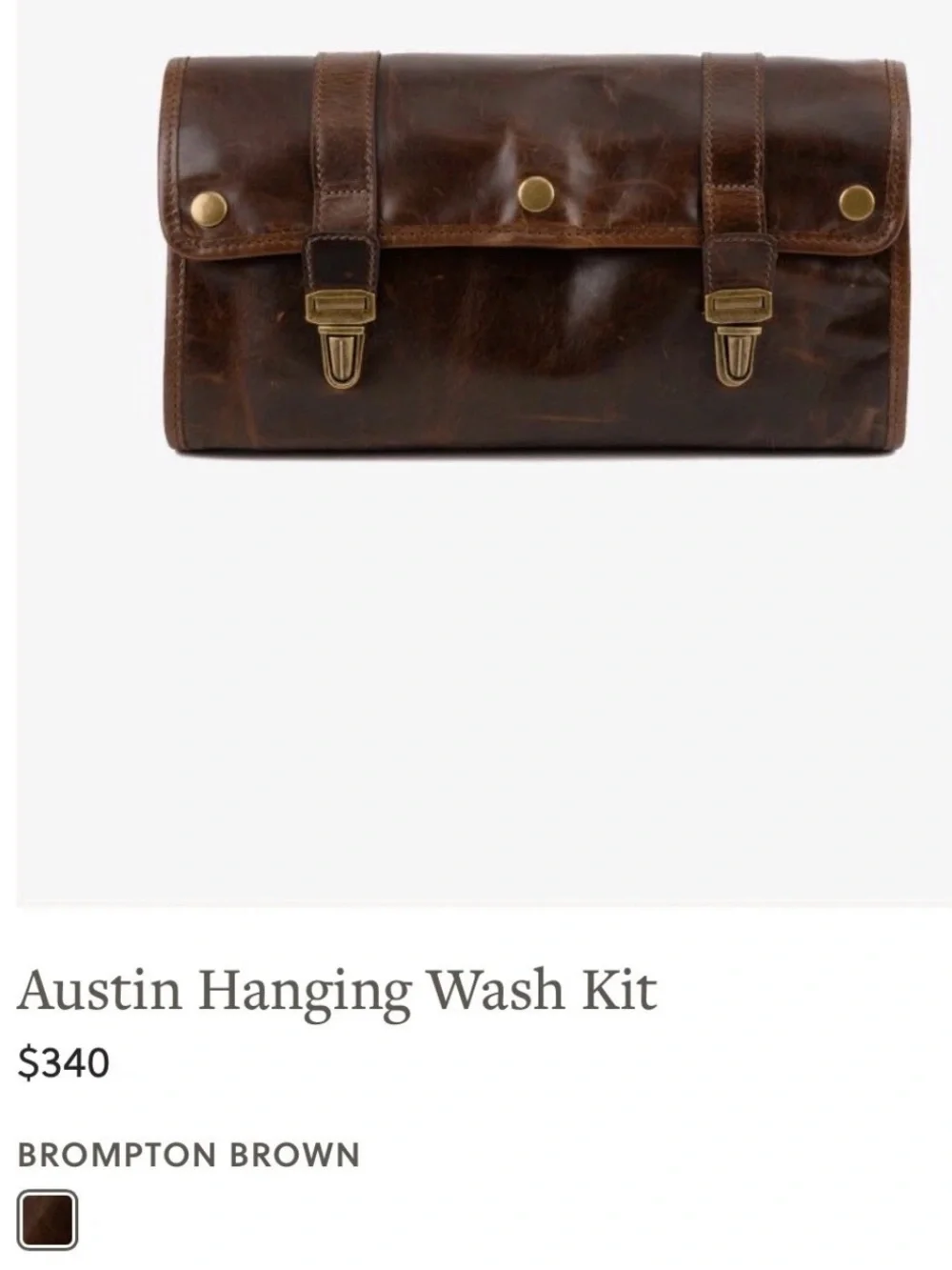 Moore & Giles Austin Hanging Wash Kit Leather Travel Bag